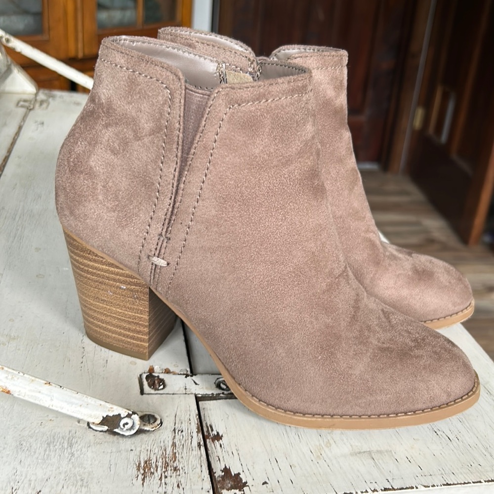 Taupe Ankle Bootie Suede